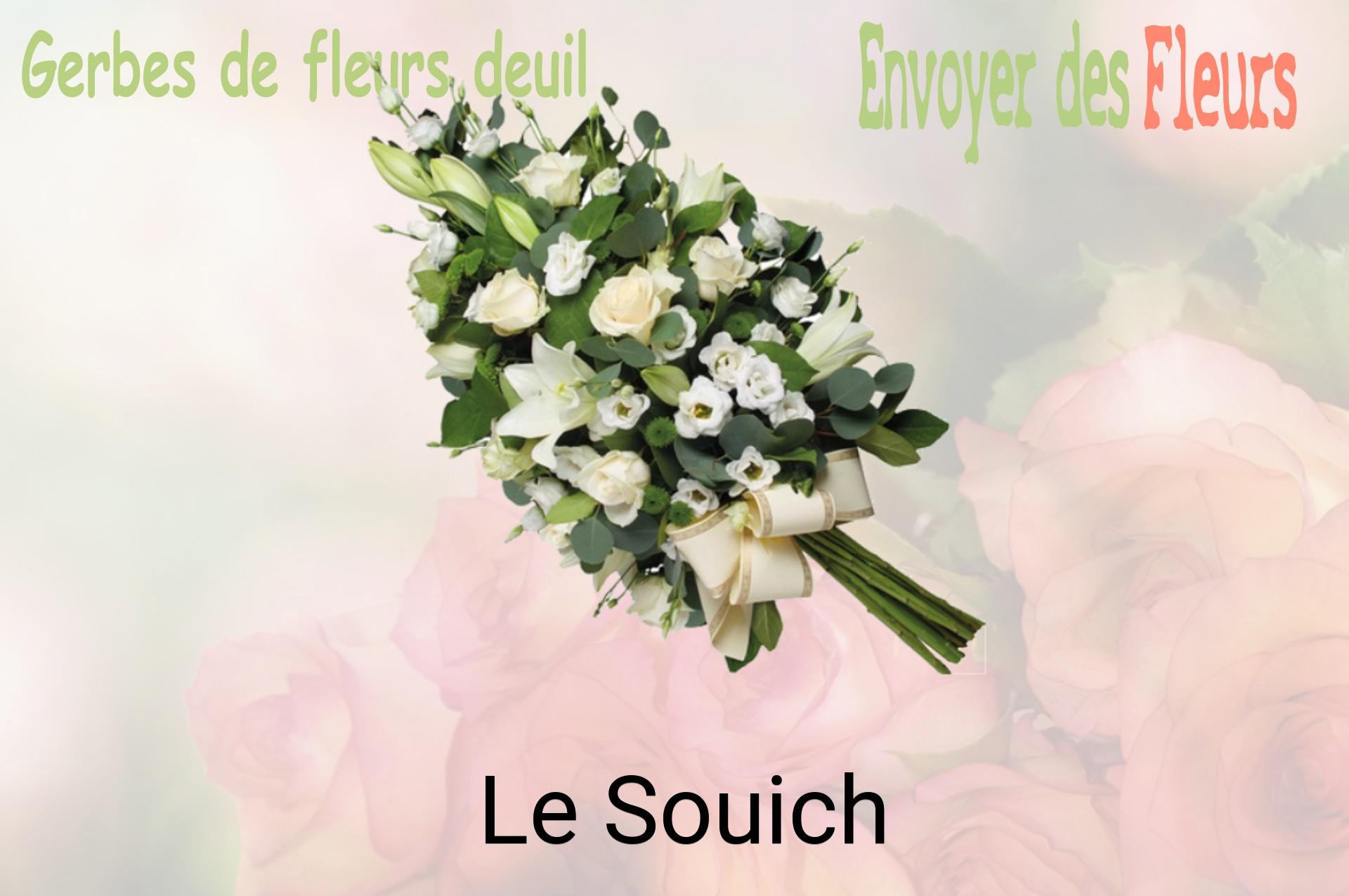 Gerbe de fleurs de deuil livrée à Le Souich